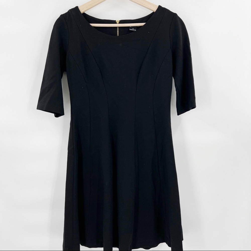 NORA Gardner midi black dress 3/4 sleeve size 4